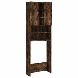vidaXL Washing Machine Cabinet Bathroom Laundry Room Cupboard Storage Rack - smoked oak