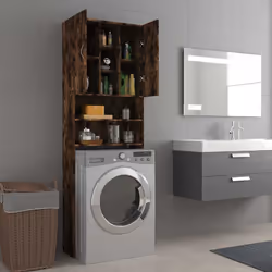 vidaXL Washing Machine Cabinet Bathroom Laundry Room Cupboard Storage Rack - smoked oak