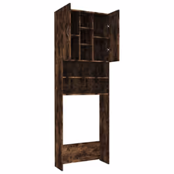 vidaXL Washing Machine Cabinet Bathroom Laundry Room Cupboard Storage Rack - smoked oak - Additional view 5