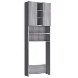 vidaXL Washing Machine Cabinet Bathroom Laundry Room Cupboard Storage Rack - grey sonoma