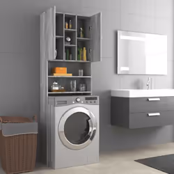 vidaXL Washing Machine Cabinet Bathroom Laundry Room Cupboard Storage Rack - grey sonoma
