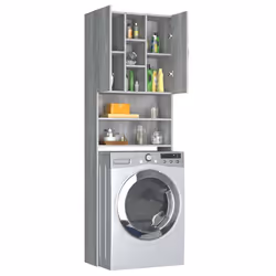 vidaXL Washing Machine Cabinet Bathroom Laundry Room Cupboard Storage Rack - grey sonoma - Additional view 4