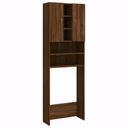 vidaXL Washing Machine Cabinet Bathroom Laundry Room Cupboard Storage Rack - brown oak