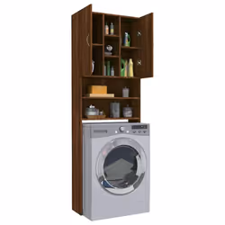 vidaXL Washing Machine Cabinet Bathroom Laundry Room Cupboard Storage Rack - brown oak