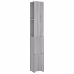 vidaXL Bathroom Cabinet Cupboard Storage Shelf Washroom Rack Engineered Wood - grey sonoma - Additional view 4