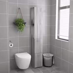 vidaXL Bathroom Cabinet Cupboard Storage Shelf Washroom Rack Engineered Wood - grey sonoma - Additional view 5