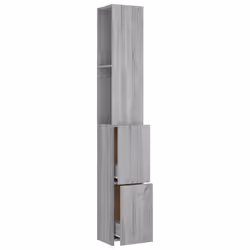 vidaXL Bathroom Cabinet Cupboard Storage Shelf Washroom Rack Engineered Wood - grey sonoma - Additional view 8