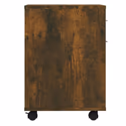 vidaXL Rolling Cabinet Office Side Table Hall Drawer Cabinet Engineered Wood - smoked oak - Additional view 7