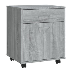vidaXL Rolling Cabinet Office Side Table Hall Drawer Cabinet Engineered Wood - grey sonoma