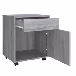 vidaXL Rolling Cabinet Office Side Table Hall Drawer Cabinet Engineered Wood - grey sonoma - Additional view 6