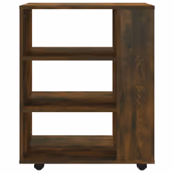 vidaXL Rolling Cabinet Office Side Table Hall Drawer Cabinet Engineered Wood - smoked oak - Additional view 6