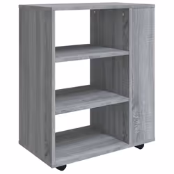 vidaXL Rolling Cabinet Office Side Table Hall Drawer Cabinet Engineered Wood - grey sonoma