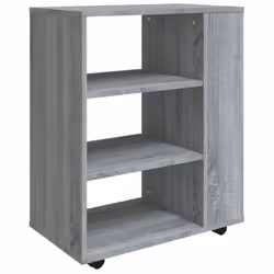 vidaXL Rolling Cabinet Office Side Table Hall Drawer Cabinet Engineered Wood - grey sonoma