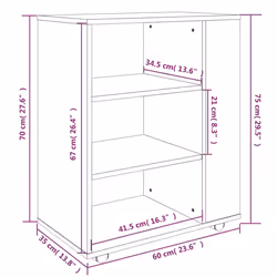 vidaXL Rolling Cabinet Office Side Table Hall Drawer Cabinet Engineered Wood - grey sonoma - Additional view 4