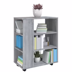vidaXL Rolling Cabinet Office Side Table Hall Drawer Cabinet Engineered Wood - grey sonoma - Additional view 5