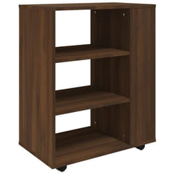 vidaXL Rolling Cabinet Office Side Table Hall Drawer Cabinet Engineered Wood - brown oak