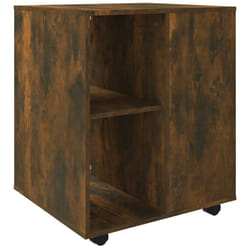 vidaXL Rolling Cabinet Drawer Cabinet Filing Storage Cabinet Engineered Wood - smoked oak