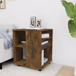 vidaXL Rolling Cabinet Drawer Cabinet Filing Storage Cabinet Engineered Wood - smoked oak - Additional view 4