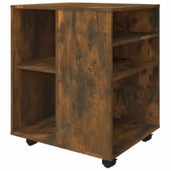 vidaXL Rolling Cabinet Drawer Cabinet Filing Storage Cabinet Engineered Wood - smoked oak - Additional view 6