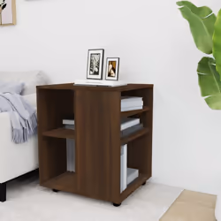 vidaXL Rolling Cabinet Drawer Cabinet Filing Storage Cabinet Engineered Wood - brown oak - Additional view 4