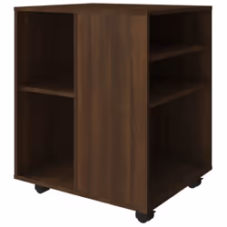 vidaXL Rolling Cabinet Drawer Cabinet Filing Storage Cabinet Engineered Wood - brown oak - Additional view 6