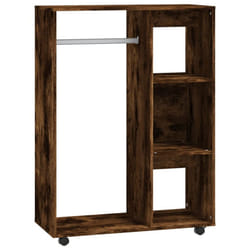 vidaXL Wardrobe Bedroom Rack Closet Clothes Storage Organiser Engineered Wood - smoked oak