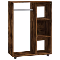 vidaXL Wardrobe Bedroom Rack Closet Clothes Storage Organiser Engineered Wood - smoked oak