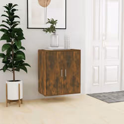 vidaXL Shoe Cabinet Smoked Oak Engineered Wood Shoe Cupboard Organiser Shelf - Additional view 4