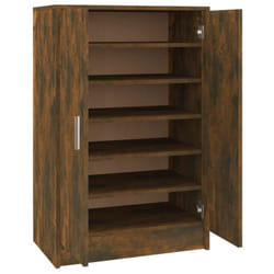 vidaXL Shoe Bench Hallway Bench Seat Shoe Organiser Shoe Rack Engineered Wood - smoked oak