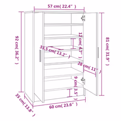 vidaXL Shoe Bench Hallway Bench Seat Shoe Organiser Shoe Rack Engineered Wood - smoked oak - Additional view 8