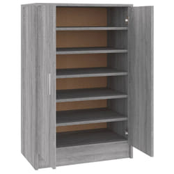 vidaXL Shoe Bench Hallway Bench Seat Shoe Organiser Shoe Rack Engineered Wood - grey sonoma