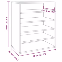 vidaXL Shoe Cabinet Shoe Storage Rack Organiser Shoe Cupboard Engineered Wood - grey sonoma - Additional view 3