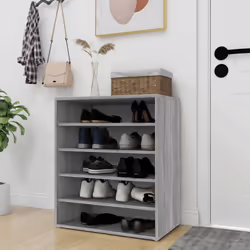 vidaXL Shoe Cabinet Shoe Storage Rack Organiser Shoe Cupboard Engineered Wood - grey sonoma - Additional view 7
