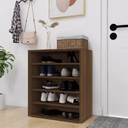 vidaXL Shoe Cabinet Shoe Storage Rack Organiser Shoe Cupboard Engineered Wood - brown oak