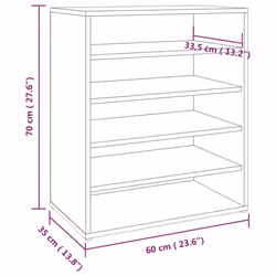 vidaXL Shoe Cabinet Shoe Storage Rack Organiser Shoe Cupboard Engineered Wood - brown oak