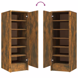 vidaXL Shoe Cabinet Engineered Wood Shoe Storage Shelf Rack Set Multi Colours - smoked oak - Additional view 8
