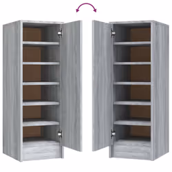 vidaXL Shoe Cabinet Engineered Wood Shoe Storage Shelf Rack Set Multi Colours - grey sonoma - Additional view 8