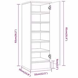 vidaXL Shoe Cabinet Engineered Wood Shoe Storage Shelf Rack Set Multi Colours - grey sonoma - Additional view 9