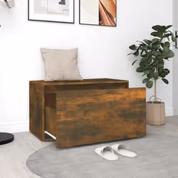 vidaXL Hall Bench Engineered Wood Hallway Entryway Storage Bench Multi Colours - smoked oak