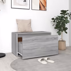 vidaXL Hall Bench Engineered Wood Hallway Entryway Storage Bench Multi Colours - grey sonoma - Additional view 4
