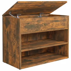 vidaXL Shoe Bench Hallway Bench Seat Shoe Organiser Shoe Rack Engineered Wood - smoked oak
