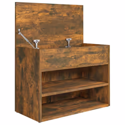 vidaXL Shoe Bench Hallway Bench Seat Shoe Organiser Shoe Rack Engineered Wood - smoked oak - Additional view 7