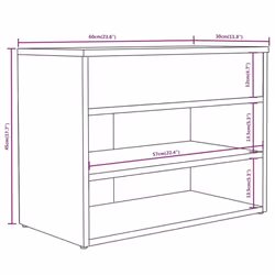vidaXL Shoe Bench Hallway Bench Seat Shoe Organiser Shoe Rack Engineered Wood - smoked oak - Additional view 9