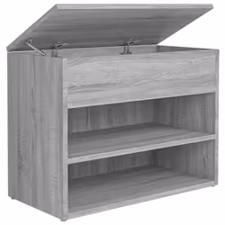 vidaXL Shoe Bench Hallway Bench Seat Shoe Organiser Shoe Rack Engineered Wood - grey sonoma