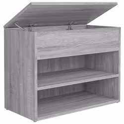 vidaXL Shoe Bench Hallway Bench Seat Shoe Organiser Shoe Rack Engineered Wood - grey sonoma