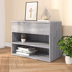 vidaXL Shoe Bench Hallway Bench Seat Shoe Organiser Shoe Rack Engineered Wood - grey sonoma