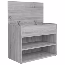 vidaXL Shoe Bench Hallway Bench Seat Shoe Organiser Shoe Rack Engineered Wood - grey sonoma - Additional view 7