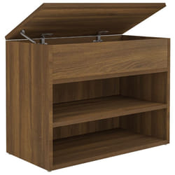 vidaXL Shoe Bench Hallway Bench Seat Shoe Organiser Shoe Rack Engineered Wood - brown oak
