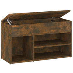vidaXL Shoe Bench Hallway Bench Seat Shoe Organiser Shoe Rack Engineered Wood - smoked oak