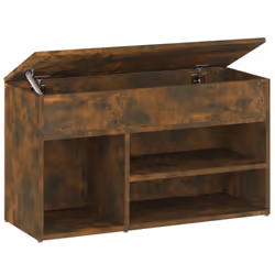 vidaXL Shoe Bench Hallway Bench Seat Shoe Organiser Shoe Rack Engineered Wood - smoked oak
